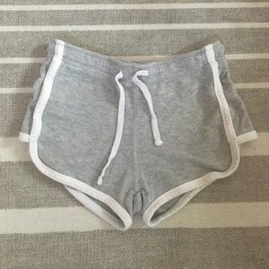 Gray and white shorts